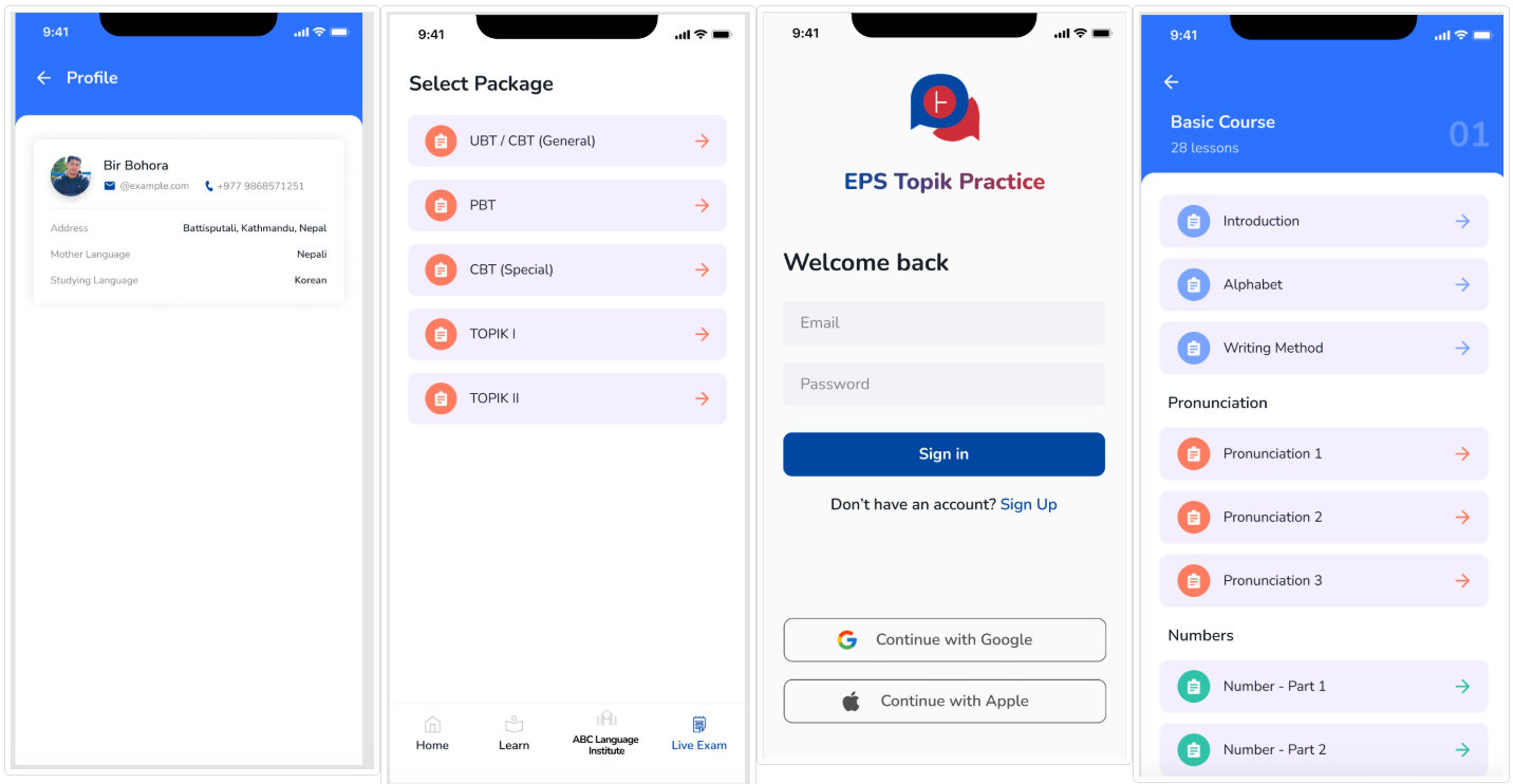 Korean Learning and test preparation app