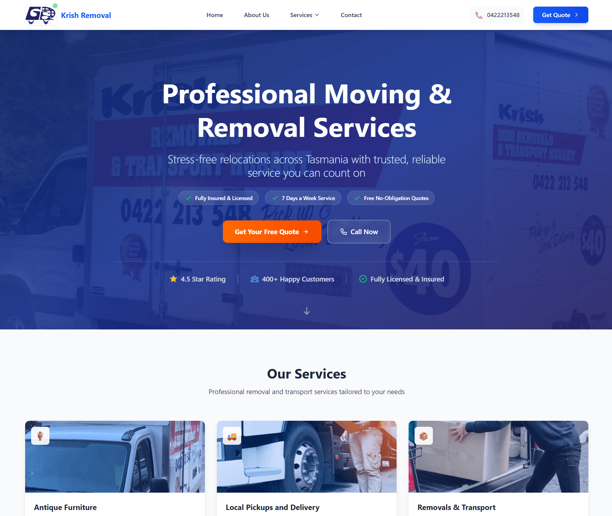 KrishRemoval Website